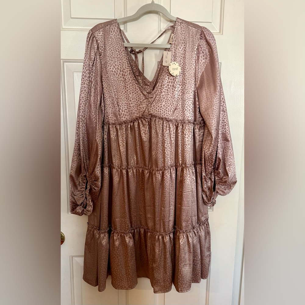 ODDY Long Sleeve Dress in Lustrous Pink